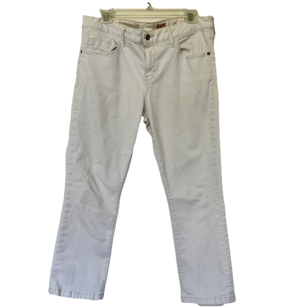 Pilcro And The Letterpress Anthropologie Slim Jeans Women's 32 White Button Fly
